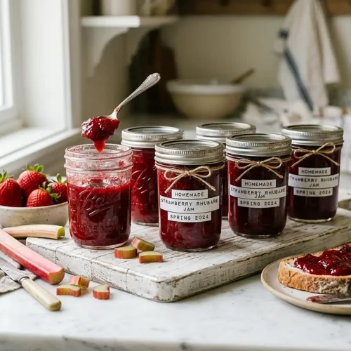 Homemade Strawberry Rhubarb Jam 5 Homemade Strawberry Rhubarb Jam