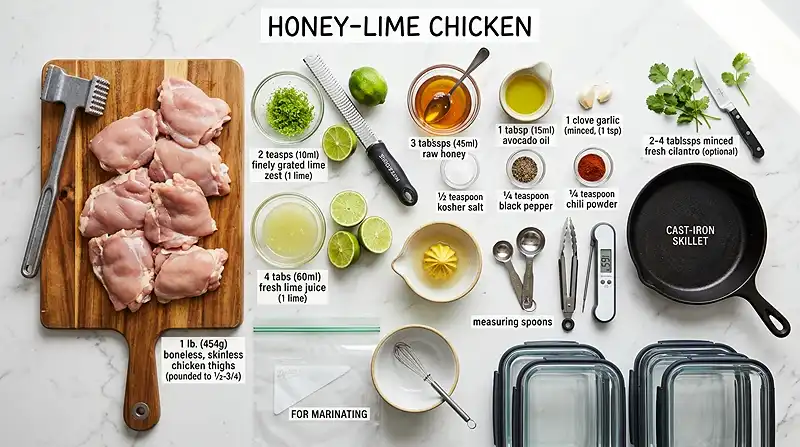 Honey Lime Chicken Meal Prep Ingredients