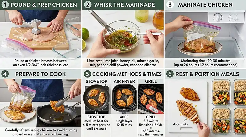 Honey Lime Chicken Meal Prep Instructions