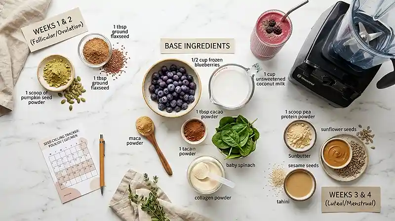 Hormone-Balancing Seed Cycling Smoothie 2 Hormone-Balancing Seed Cycling Smoothie Ingredients