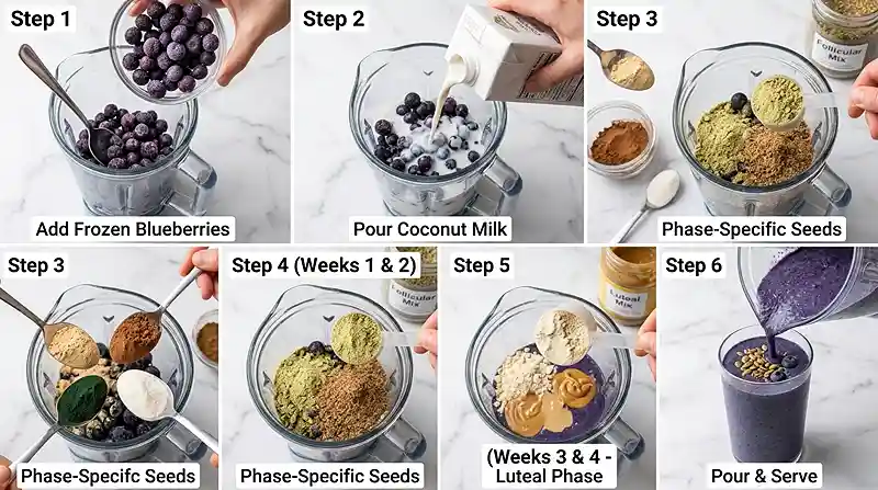Hormone-Balancing Seed Cycling Smoothie 3 Hormone-Balancing Seed Cycling Smoothie Instructions