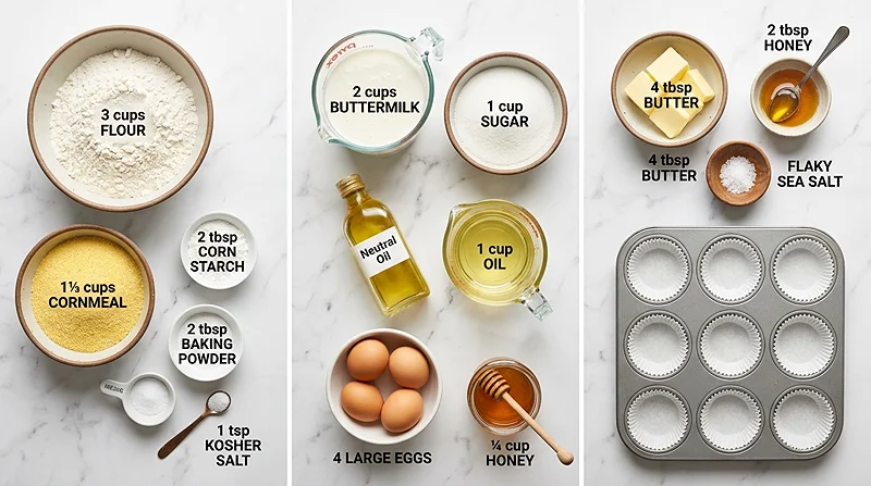 Hot Honey Cornbread Muffins 2 Hot Honey Cornbread Muffins Ingredients