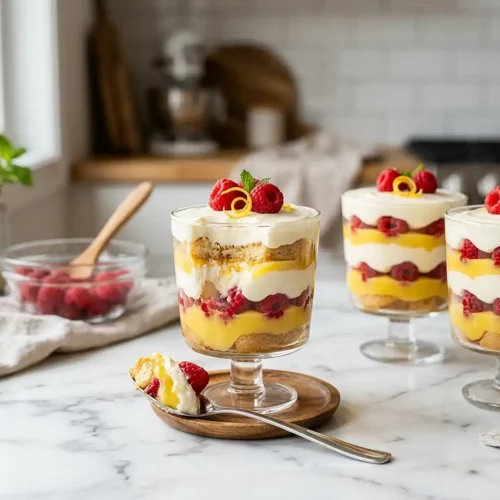 Lemon Raspberry Tiramisu Cups