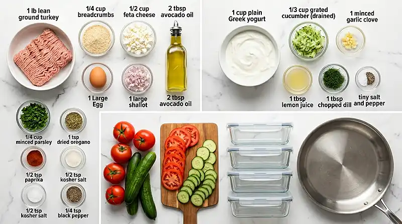 Meal Prep Greek Turkey Meatballs 2 Meal Prep Greek Turkey Meatballs Ingredients