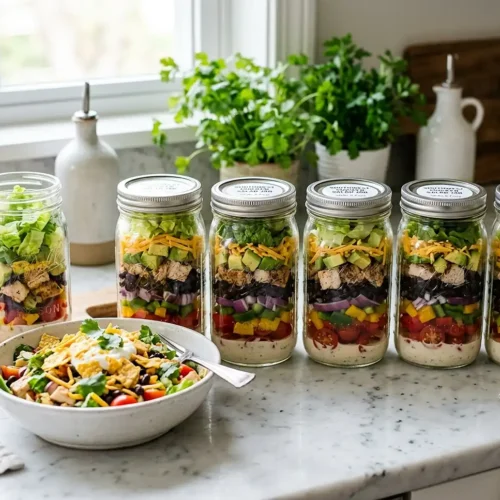 Meal Prep Southwest Chicken Salad Jars 5 Meal Prep Southwest Chicken Salad Jars