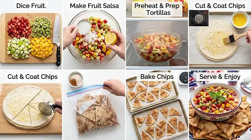 Memorial Day Fruit Salsa and Cinnamon Chips 3 Memorial Day Fruit Salsa and Cinnamon Chips Instructions