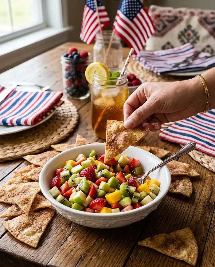 Memorial Day Fruit Salsa and Cinnamon Chips 4 Memorial Day Fruit Salsa and Cinnamon Chips Recipe
