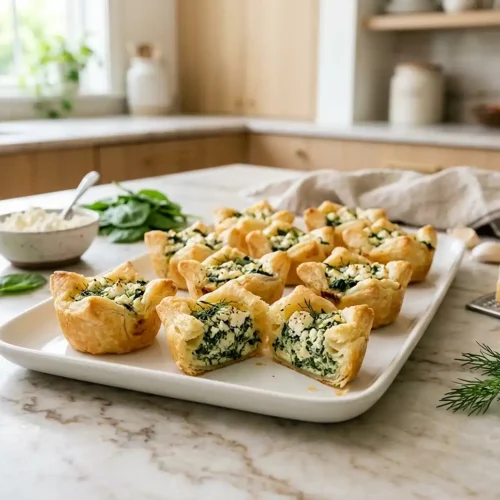 Mini Spinach Feta Puff Pastry Bites 5 Mini Spinach Feta Puff Pastry Bites