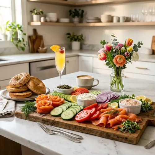 Mother's Day Smoked Salmon Bagel Board