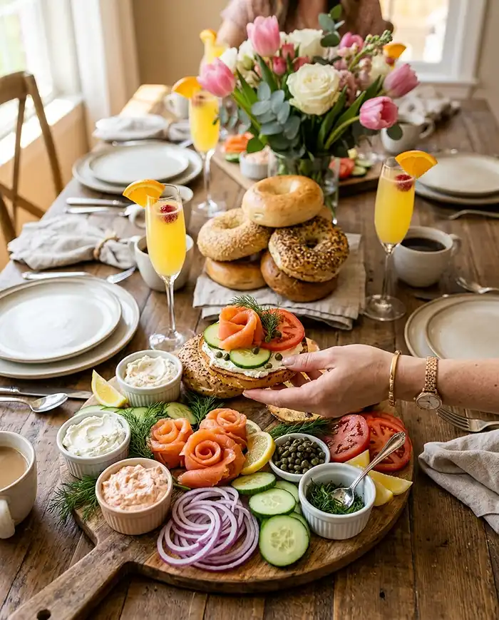 Mother's Day Smoked Salmon Bagel Board Recipe