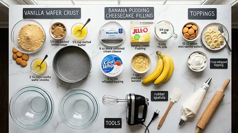 No-Bake Banana Pudding Cheesecake 2 No-Bake Banana Pudding Cheesecake iNGREDIENTS