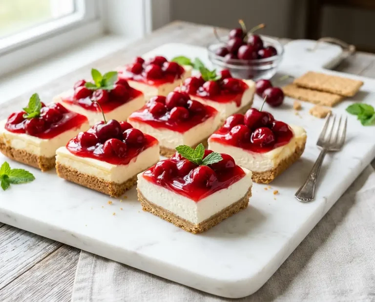 No-Bake Cherry Cheesecake Bars