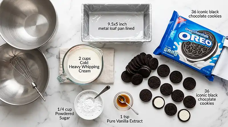 No-Bake Oreo Icebox Cake Ingredients