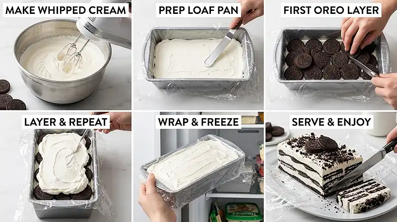 No-Bake Oreo Icebox Cake Instructions