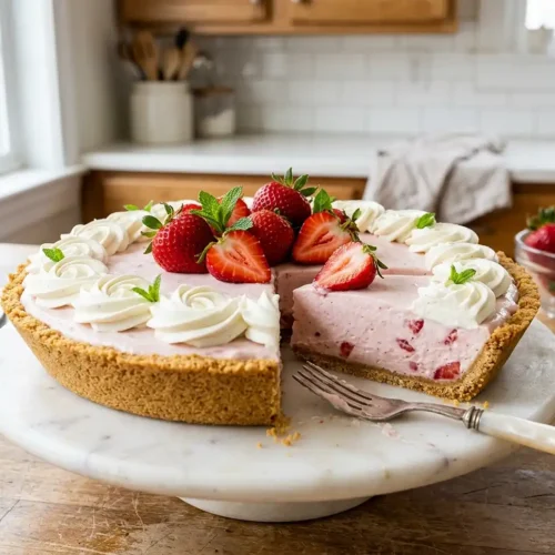 No-Bake Strawberry Cream Pie