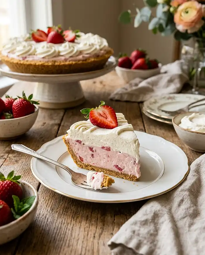 No-Bake Strawberry Cream Pie Recipe