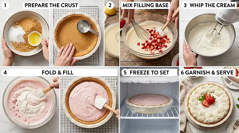 No-Bake Strawberry Cream Pie instructions