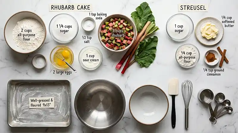 Oma's Rhubarb Cake 2 Oma's Rhubarb Cake Ingredients