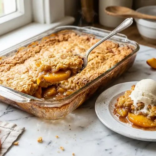 Peach Cobbler Dump Cake 5 Peach Cobbler Dump Cake