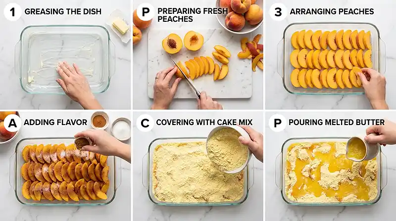 Peach Cobbler Dump Cake 3 Peach Cobbler Dump Cake Instructions