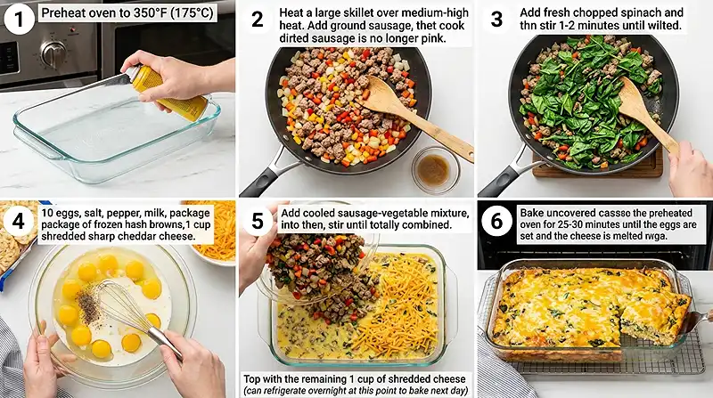 Sausage Hash Brown Breakfast Bake Instructions