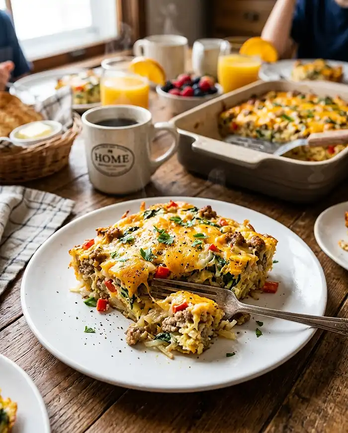 Sausage Hash Brown Breakfast Bake recipe