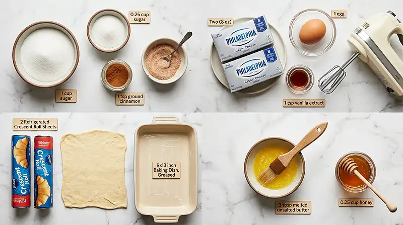 Sopapilla Cheesecake bars Ingredients