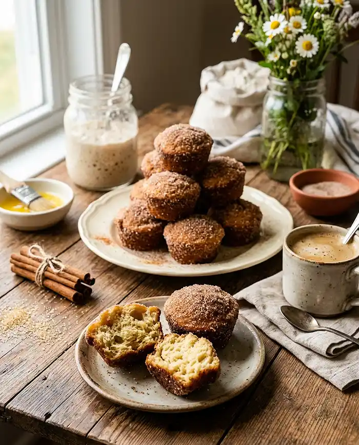 Sourdough Discard Cinnamon Sugar Donut Muffins 4 Sourdough Discard Cinnamon Sugar Donut Muffins Recipe