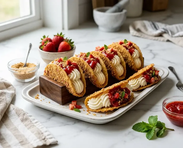 Strawberry Crunch Cheesecake Tacos
