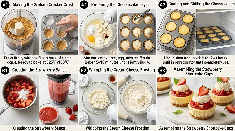 Strawberry Shortcake Cheesecake Cups Instructoins