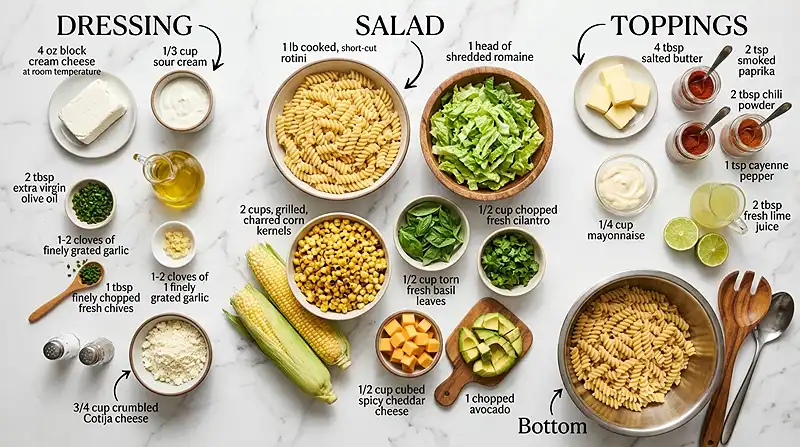 Street Corn Pasta Salad Ingredients