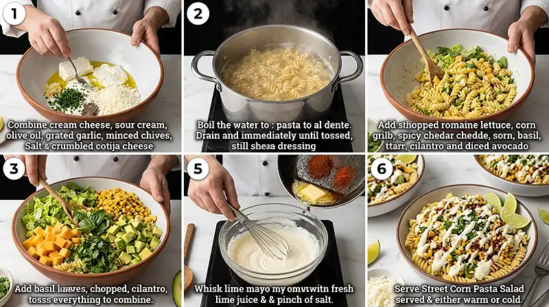Street Corn Pasta Salad Instructions
