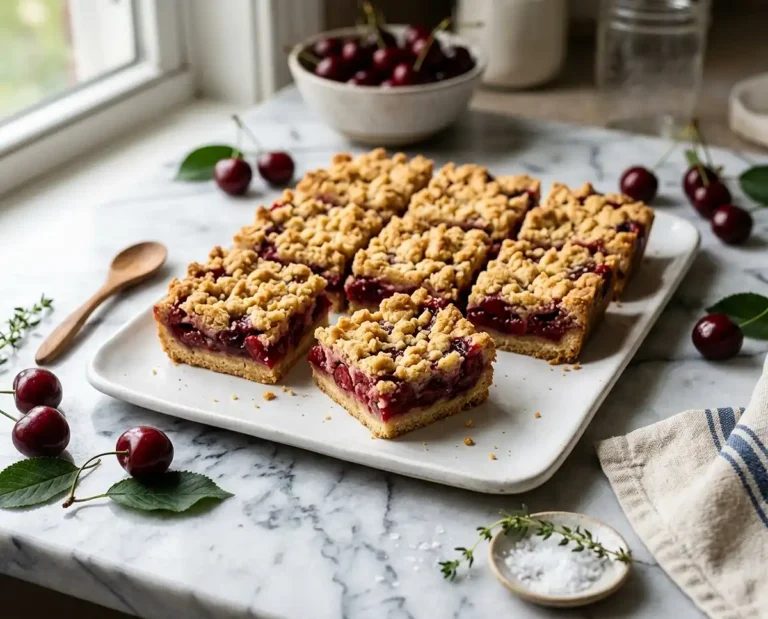Sweet Cherry Crumble Bars