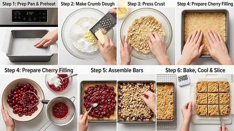 Sweet Cherry Crumble Bars 3 Sweet Cherry Crumble Bars Instructions