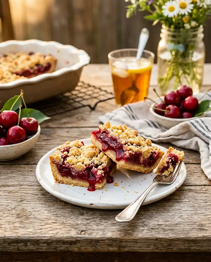 Sweet Cherry Crumble Bars 4 Sweet Cherry Crumble Bars Recipe