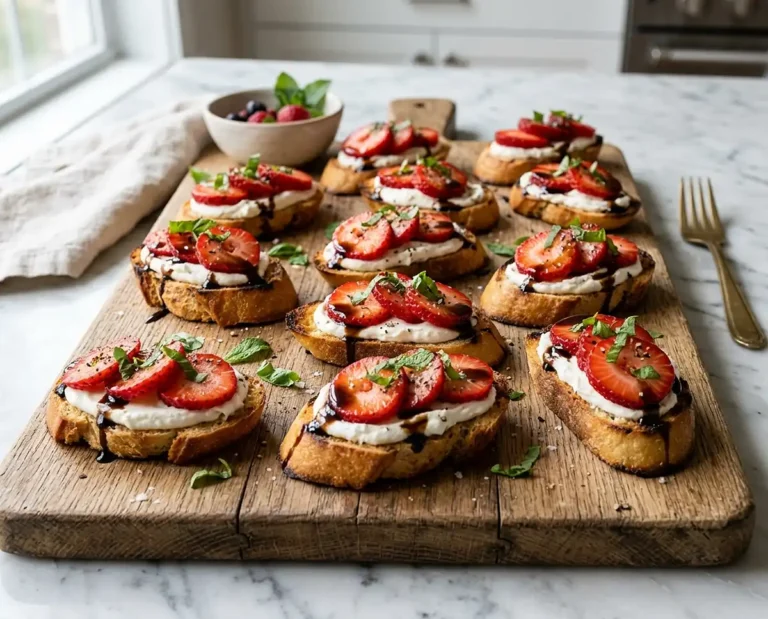 Whipped Goat Cheese Strawberry Crostini