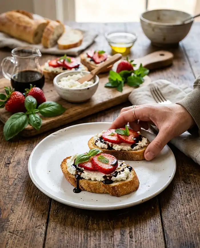 Whipped Goat Cheese Strawberry Crostini 4 Whipped Goat Cheese Strawberry Crostini Recipe