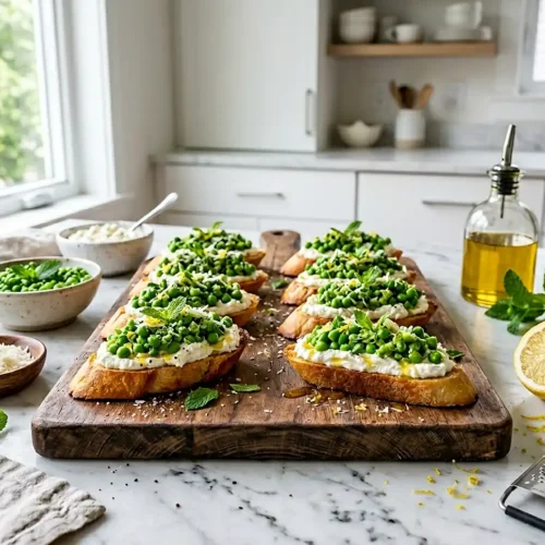 Whipped Ricotta Pea Toast Crostini 5 Whipped Ricotta Pea Toast Crostini