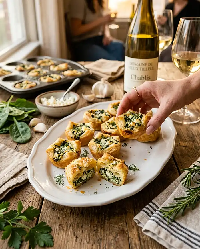 Mini Spinach Feta Puff Pastry Bites 4 freezer appetizers