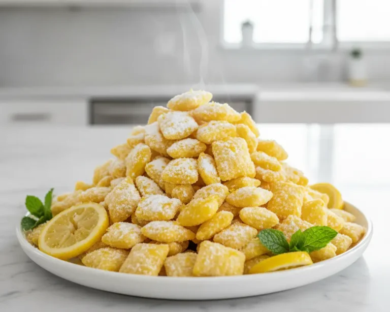 Beautiful plated Lemonade Puppy Chow