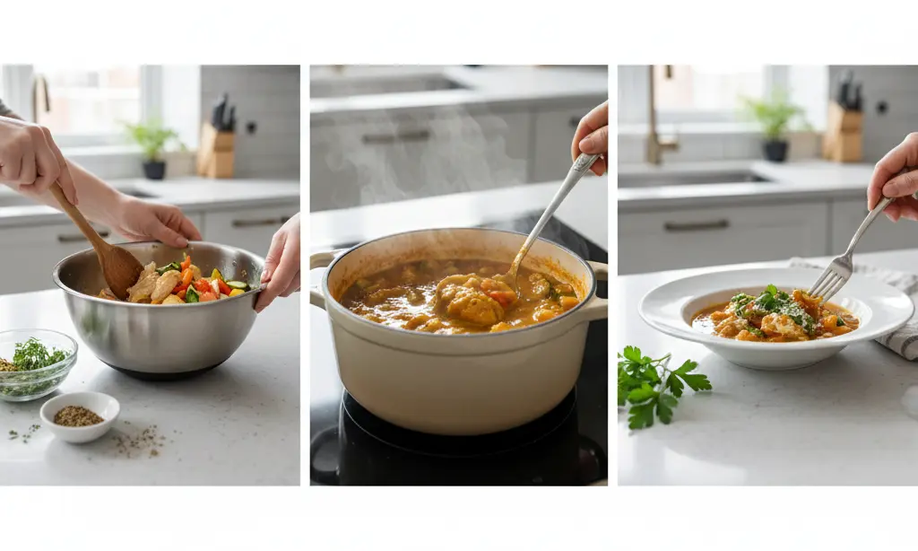 Meal Prep Burger Bowls cooking process