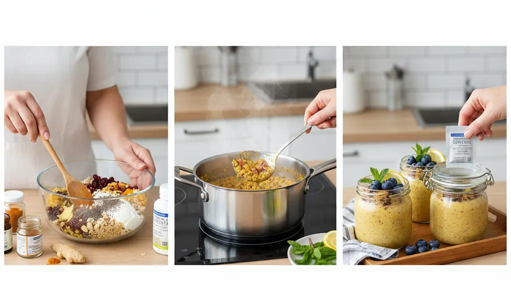 Travel Gut Health Survival Kit for Summer cooking process