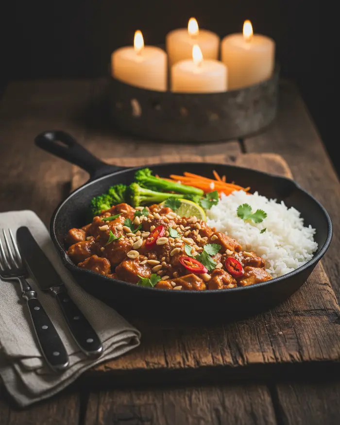 20-Minute Thai Peanut Chicken Bowls 4 final plated dish