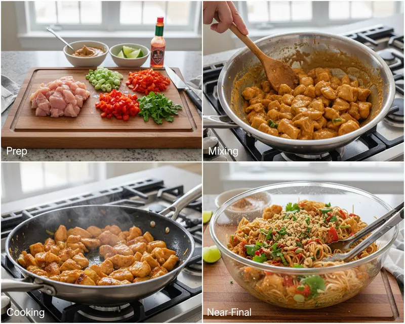 20-Minute Thai Peanut Chicken Bowls 3 cooking process