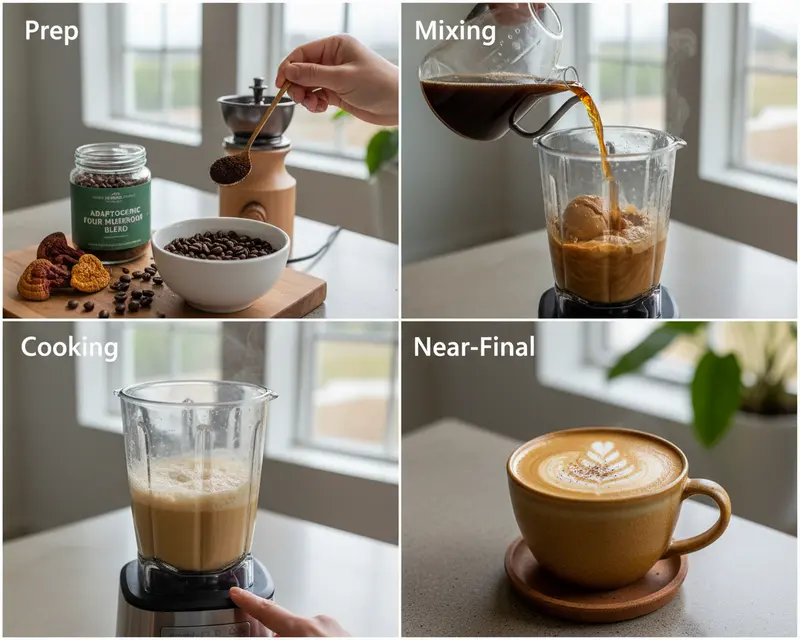 Adaptogenic Four Mushroom Morning Coffee Ritual 3 cooking process