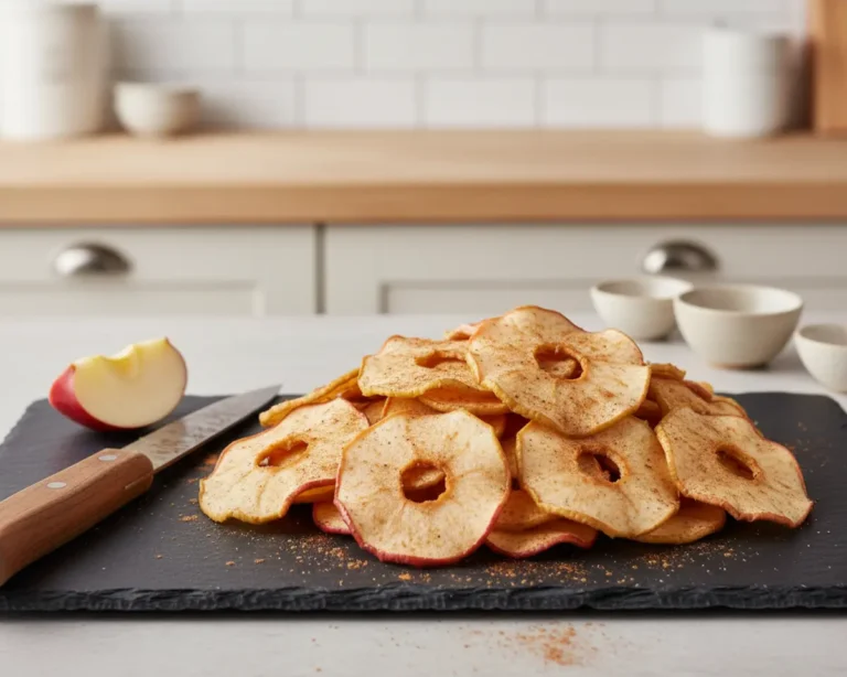 Beautiful plated Air Fryer Apple Chips