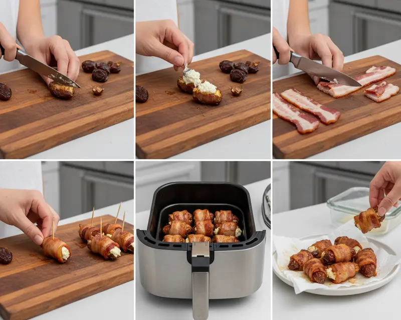 Air Fryer Bacon-Wrapped Dates Recipe 3 cooking process