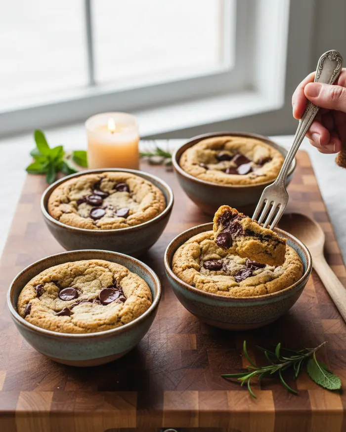 Air Fryer Chocolate Chip Cookie Bowls 4 final plated dish
