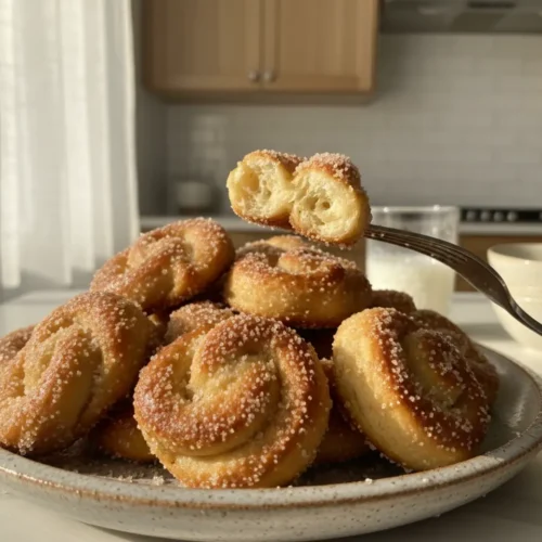 Beautiful plated Air Fryer Cinnamon Sugar Pretzel Bites