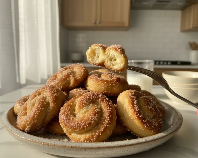 Beautiful plated Air Fryer Cinnamon Sugar Pretzel Bites